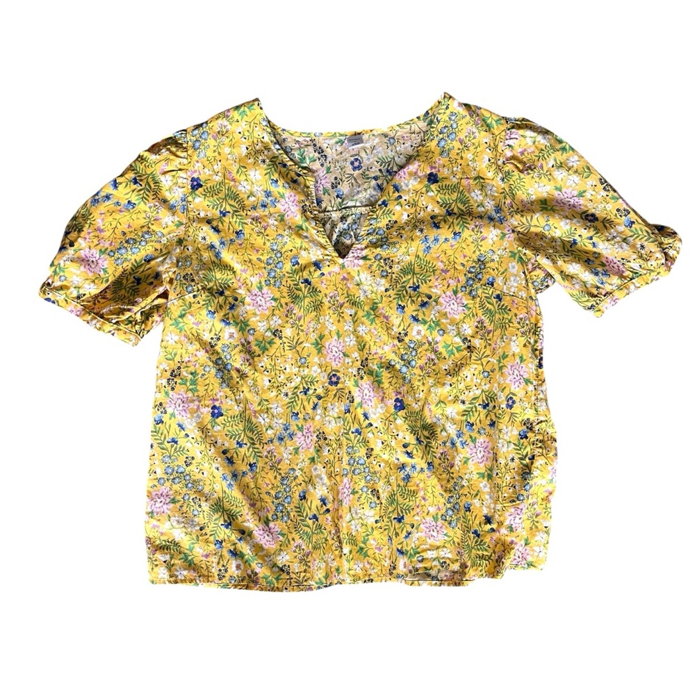 Floral Boho Top Size Large Old Navy 100% Cotton Picnic Cottagecore Hippie Retro
